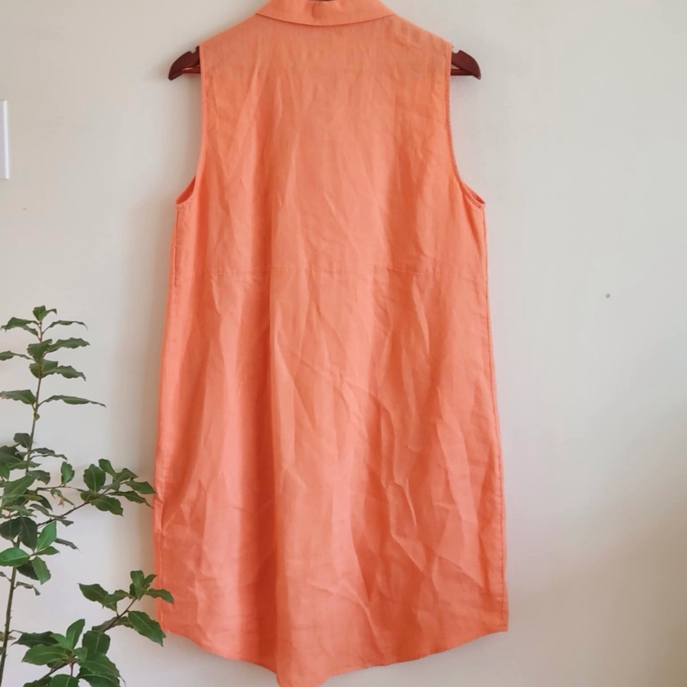 Suzanne Grae Linen Sleeveless Shirtdress Medium - Picture 7 of 8